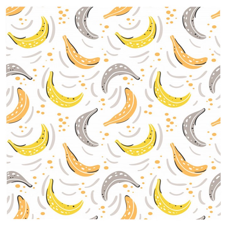 Seamless Stylish Pattern With Fresh Yellow Bananas Background Wooden Puzzle Square