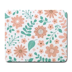 Pattern With Flowers Leaves Large Mousepads