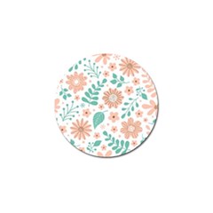 Pattern With Flowers Leaves Golf Ball Marker by Wegoenart