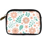 Pattern With Flowers Leaves Digital Camera Leather Case Front