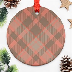 Tartan Scotland Seamless Plaid Pattern Vintage Check Color Square Geometric Texture Ornament (round) by Wegoenart