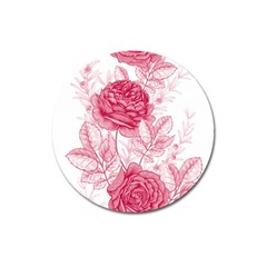 Flower Seamless Pattern With Roses Magnet 3  (round) by Wegoenart