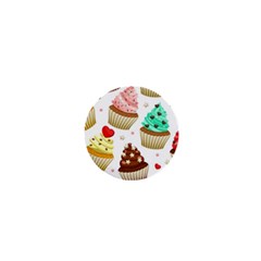 Seamless Pattern Yummy Colored Cupcakes 1  Mini Buttons by Wegoenart