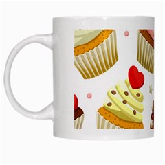 Seamless Pattern Yummy Colored Cupcakes White Mugs by Wegoenart