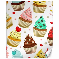 Seamless Pattern Yummy Colored Cupcakes Canvas 11  X 14 