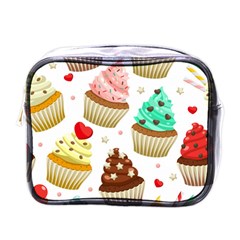 Seamless Pattern Yummy Colored Cupcakes Mini Toiletries Bag (one Side) by Wegoenart