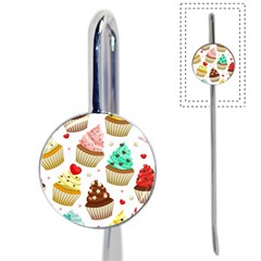 Seamless Pattern Yummy Colored Cupcakes Book Mark by Wegoenart