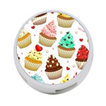 Seamless Pattern Yummy Colored Cupcakes 4-Port USB Hub (One Side) Front