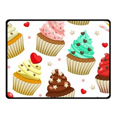 Seamless Pattern Yummy Colored Cupcakes Fleece Blanket (small) by Wegoenart