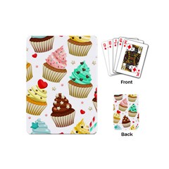 Seamless Pattern Yummy Colored Cupcakes Playing Cards Single Design (mini) by Wegoenart