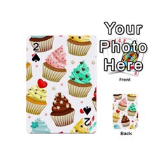 Seamless Pattern Yummy Colored Cupcakes Playing Cards 54 Designs (mini) by Wegoenart