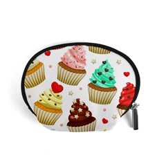 Seamless Pattern Yummy Colored Cupcakes Accessory Pouch (small) by Wegoenart