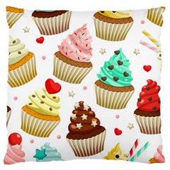 Seamless Pattern Yummy Colored Cupcakes Standard Flano Cushion Case (two Sides) by Wegoenart