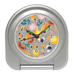 Italian Food Seamless Pattern Travel Alarm Clock by Wegoenart