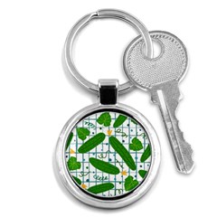 Seamless Pattern With Cucumber Key Chain (round) by Wegoenart