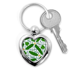 Seamless Pattern With Cucumber Key Chain (heart) by Wegoenart