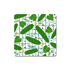 Seamless Pattern With Cucumber Square Magnet by Wegoenart