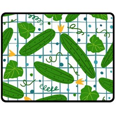 Seamless Pattern With Cucumber Double Sided Fleece Blanket (medium)  by Wegoenart