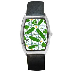 Seamless Pattern With Cucumber Barrel Style Metal Watch by Wegoenart