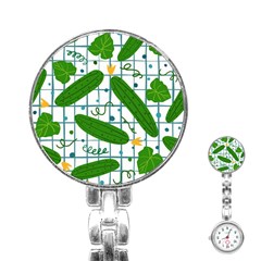 Seamless Pattern With Cucumber Stainless Steel Nurses Watch by Wegoenart