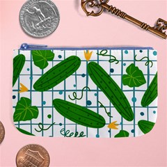 Seamless Pattern With Cucumber Large Coin Purse by Wegoenart