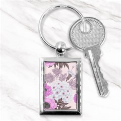 Seamless Pattern With Flowers Roses Peonies Hydrangeas Carnations Key Chain (rectangle) by Wegoenart