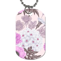 Seamless Pattern With Flowers Roses Peonies Hydrangeas Carnations Dog Tag (two Sides) by Wegoenart