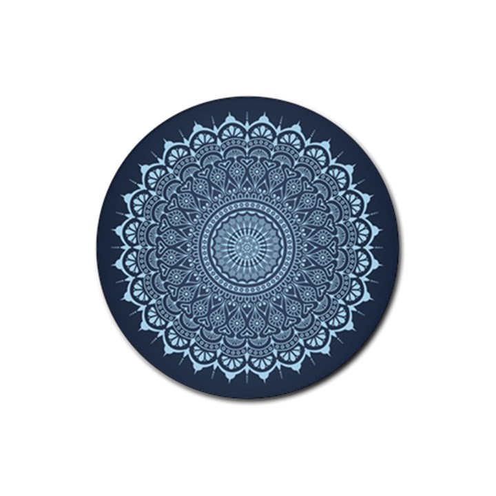 Luxury Mandala With Golden Arabesque Pattern Arabic Islamic East Style Rubber Coaster (Round) 