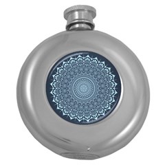 Luxury Mandala With Golden Arabesque Pattern Arabic Islamic East Style Round Hip Flask (5 Oz) by Wegoenart