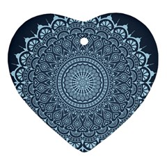 Luxury Mandala With Golden Arabesque Pattern Arabic Islamic East Style Heart Ornament (two Sides)