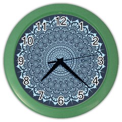 Luxury Mandala With Golden Arabesque Pattern Arabic Islamic East Style Color Wall Clock by Wegoenart