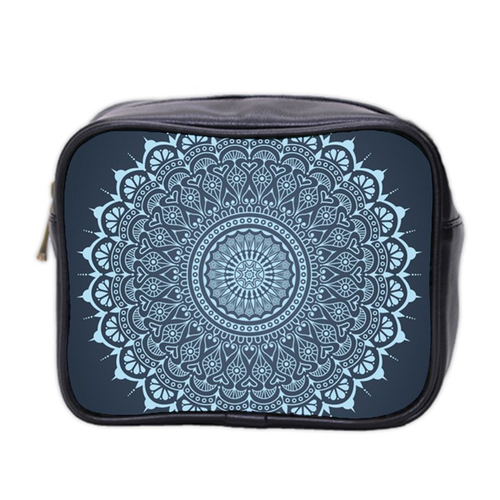 Luxury Mandala With Golden Arabesque Pattern Arabic Islamic East Style Mini Toiletries Bag (Two Sides)