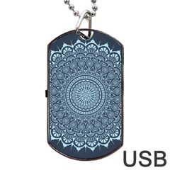 Luxury Mandala With Golden Arabesque Pattern Arabic Islamic East Style Dog Tag Usb Flash (two Sides) by Wegoenart