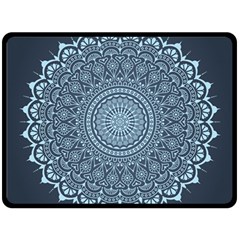 Luxury Mandala With Golden Arabesque Pattern Arabic Islamic East Style Double Sided Fleece Blanket (large)  by Wegoenart