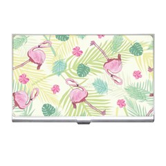 Beautiful Seamless Vector Tropical Pattern Background With Flamingo Hibiscus Business Card Holder by Wegoenart