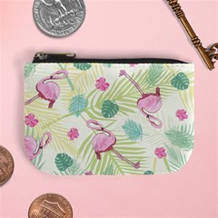 Beautiful Seamless Vector Tropical Pattern Background With Flamingo Hibiscus Mini Coin Purse by Wegoenart