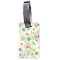 Beautiful Seamless Vector Tropical Pattern Background With Flamingo Hibiscus Luggage Tag (two Sides) by Wegoenart