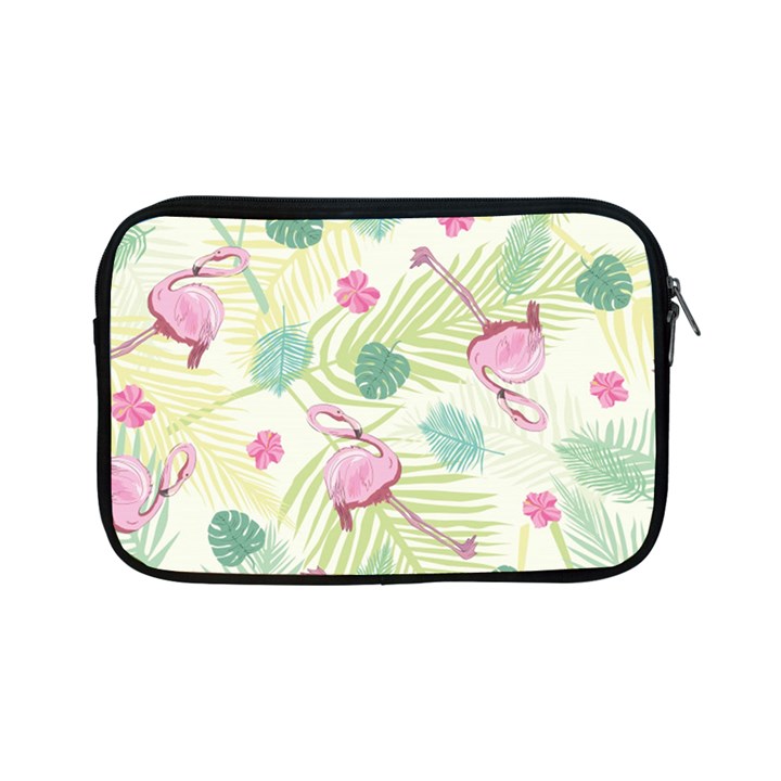 Beautiful Seamless Vector Tropical Pattern Background With Flamingo Hibiscus Apple iPad Mini Zipper Cases