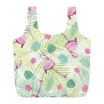 Beautiful Seamless Vector Tropical Pattern Background With Flamingo Hibiscus Full Print Recycle Bag (L) Front