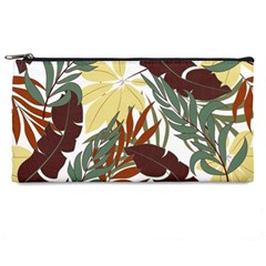 Botanical Seamless Tropical Pattern With Bright Red Green Plants Leaves Pencil Cases by Wegoenart