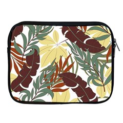 Botanical Seamless Tropical Pattern With Bright Red Green Plants Leaves Apple Ipad 2/3/4 Zipper Cases by Wegoenart