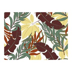 Botanical Seamless Tropical Pattern With Bright Red Green Plants Leaves Double Sided Flano Blanket (mini)  by Wegoenart