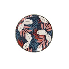 Fashionable Seamless Tropical Pattern With Bright Red Blue Flowers Hat Clip Ball Marker by Wegoenart