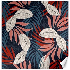 Fashionable Seamless Tropical Pattern With Bright Red Blue Flowers Canvas 16  X 16  by Wegoenart