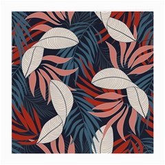 Fashionable Seamless Tropical Pattern With Bright Red Blue Flowers Medium Glasses Cloth by Wegoenart