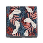 Fashionable Seamless Tropical Pattern With Bright Red Blue Flowers Memory Card Reader (Square 5 Slot) Front