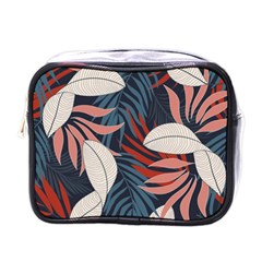 Fashionable Seamless Tropical Pattern With Bright Red Blue Flowers Mini Toiletries Bag (one Side) by Wegoenart