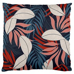 Fashionable Seamless Tropical Pattern With Bright Red Blue Flowers Large Cushion Case (one Side) by Wegoenart