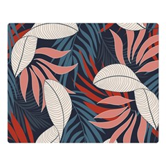 Fashionable Seamless Tropical Pattern With Bright Red Blue Flowers Double Sided Flano Blanket (large)  by Wegoenart