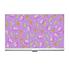 Cute Girl Fashion Seamless Pattern With Tasty Sweet Donuts Cartoon Arrows Pattern Cute Sweets Teen G Business Card Holder by Wegoenart